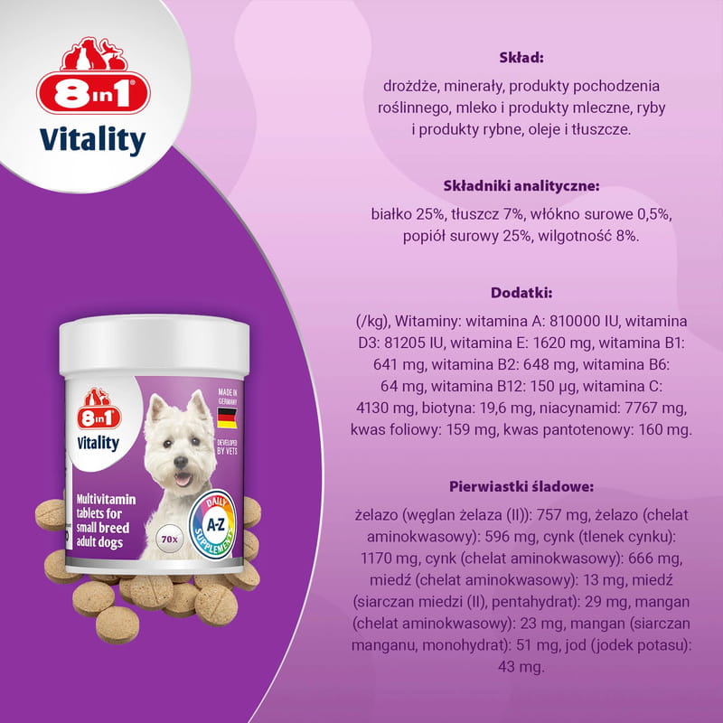 8in1 Vitality Multiwitaminy Witaminy dla psów małych ras 70 tabletek 7.jpg
